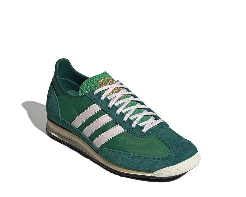 Adidas SL72 OG White Green vue latérale — silhouette vintage 1972 légère