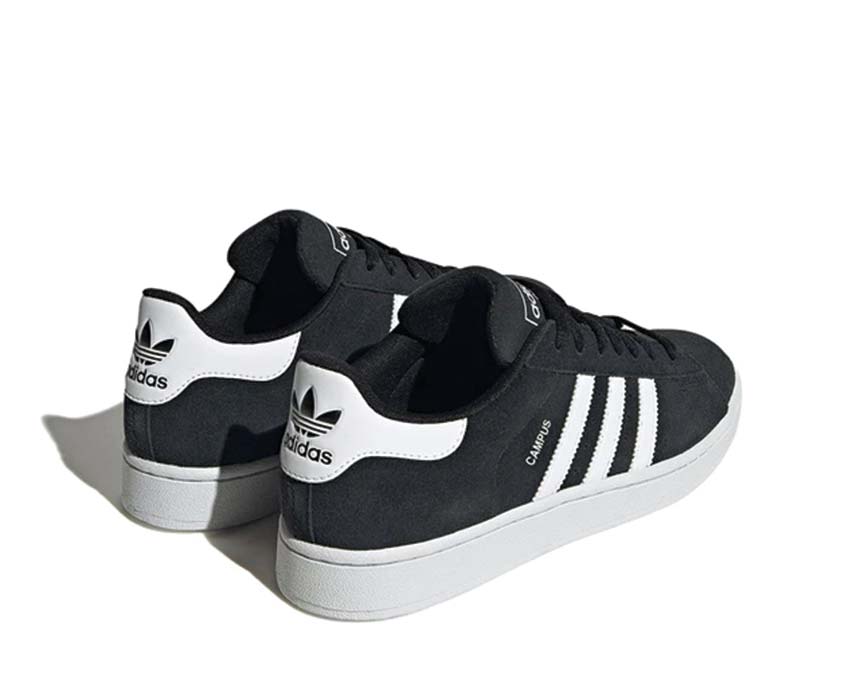 Adidas Campus 2 Black vue latérale — daim suède noir et 3 bandes