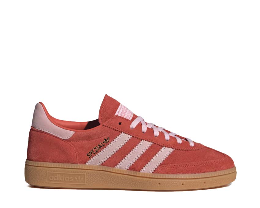 Adidas Handball Spezial Bright Red — sneaker femme rouge vif et rose pastel