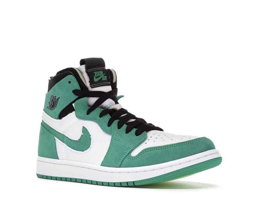 Jordan Air Jordan 1 Zoom Air Comfort Stadium Green Seitenansicht — Leder und Mesh