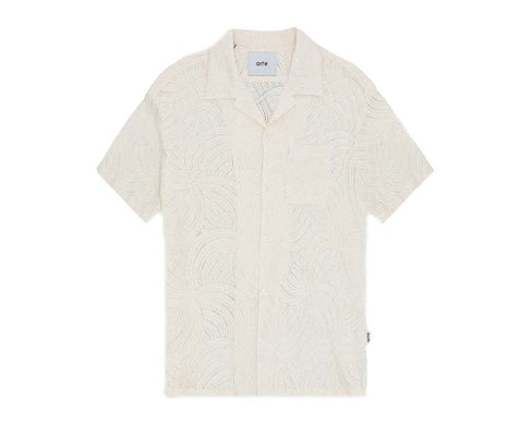 Arte Stan Croche Shirt Cream — camisa unisex ganchillo texturizado