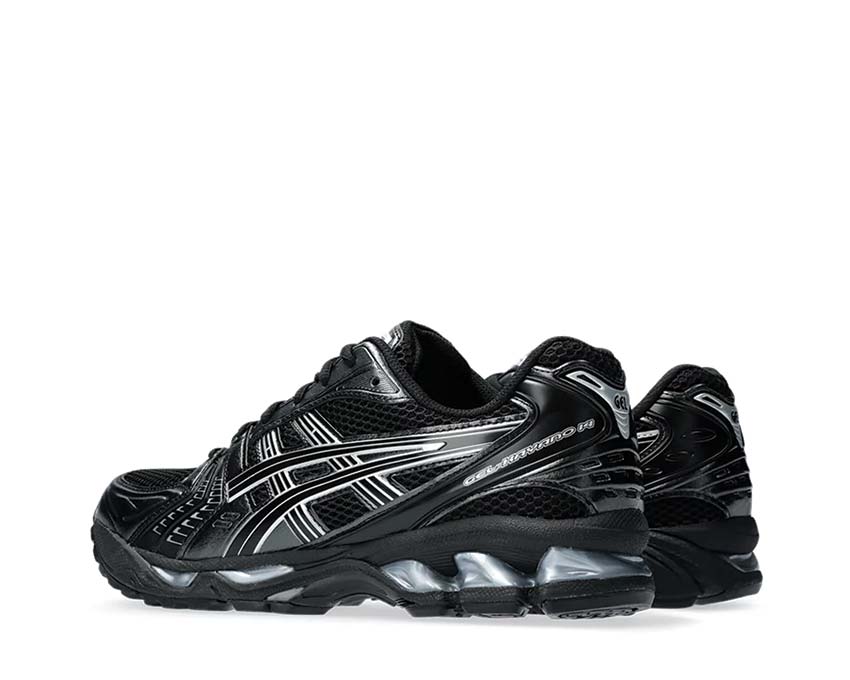 Asics Gel Kayano 14 Black Silver Black/Pure Silver Sohle — Gel Dämpfung vorne und hinten