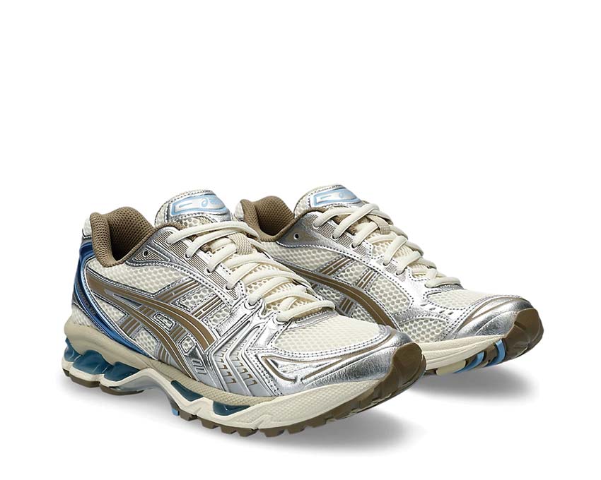 Asics Gel Kayano 14 Pepper vista lateral — parte superior de malla