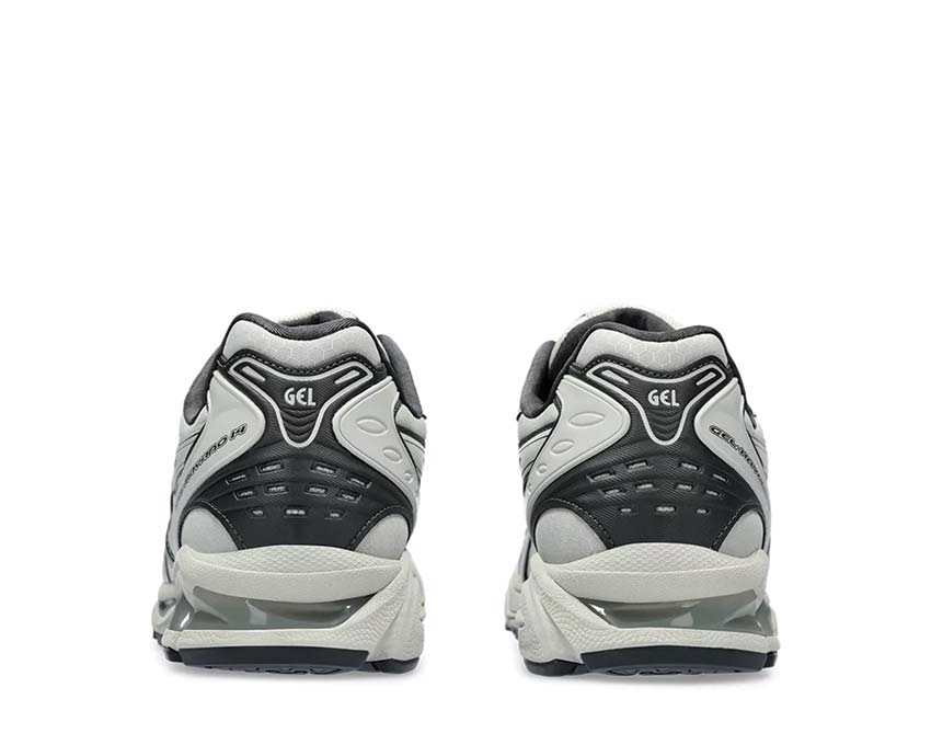 Asics Gel Kayano 14 Graphite Grey White Sage/Graphite détail — cuir synthétique et mesh
