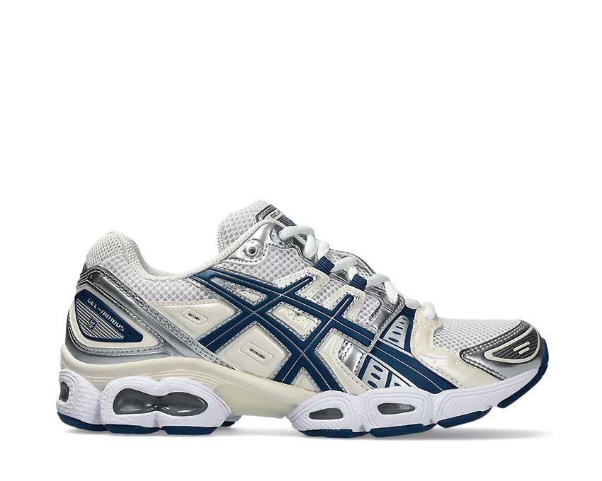 Asics Gel Nimbus 9 White Light Indigo — running femme amorti Gel Asics