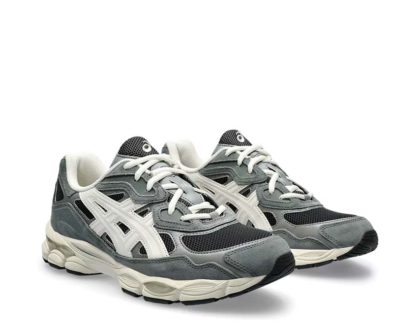Asics Gel NYC Graphite Grey Smoke Grey Seitenansicht — Mesh-Obermaterial