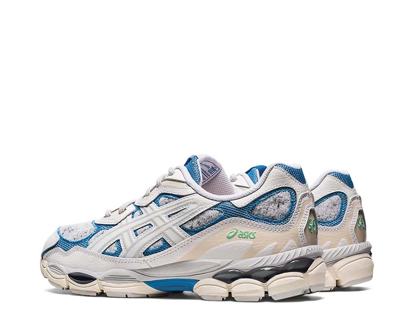 Asics Gel NYC White/Dolphin Blue Sohle — Gel NYC Laufdämpfung