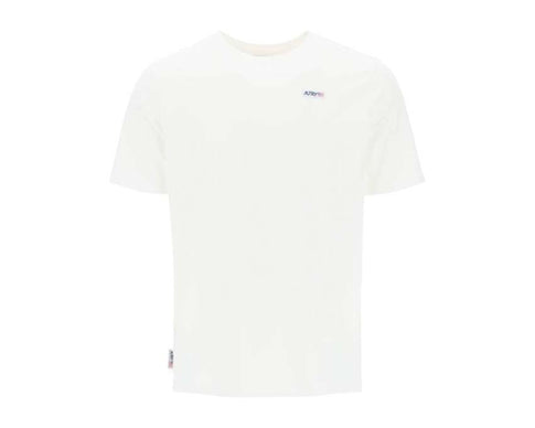 Autry Iconic Tee White — t-shirt homme coton logo Autry brodé blanc