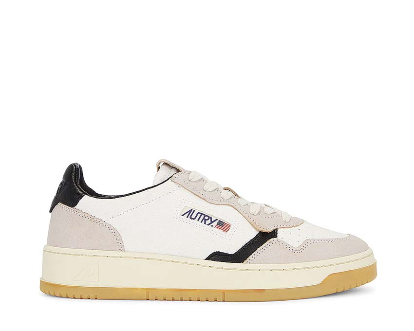 Autry Medalist Low Canvas Sand White Black — Herren-Sneaker Canvas Sport amerikanisch