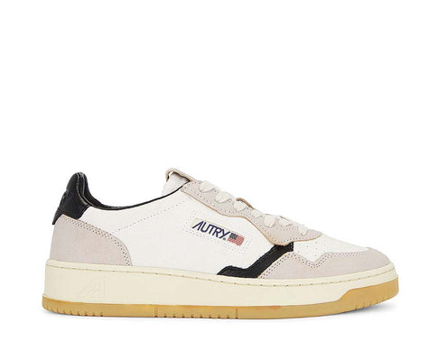 Autry Medalist Low Canvas Sand White Black — Herren-Sneaker Canvas Sport amerikanisch