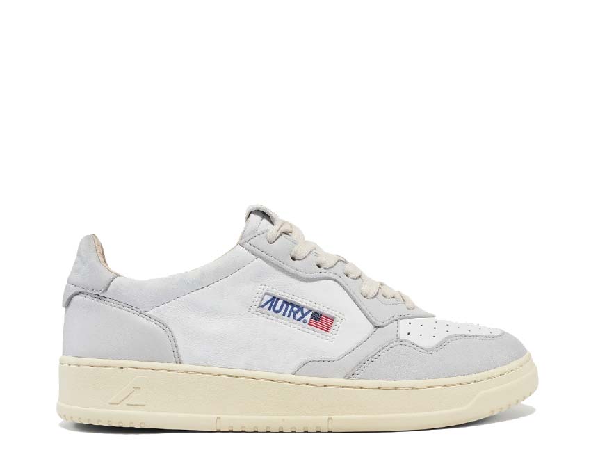 Autry Medalist Low Goat Wash White/Vapor — sneaker homme cuir lavé nude