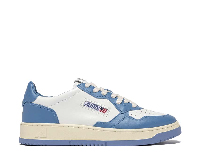 Autry Medalist Low White Niagara — sneaker uomo pelle vintage americano