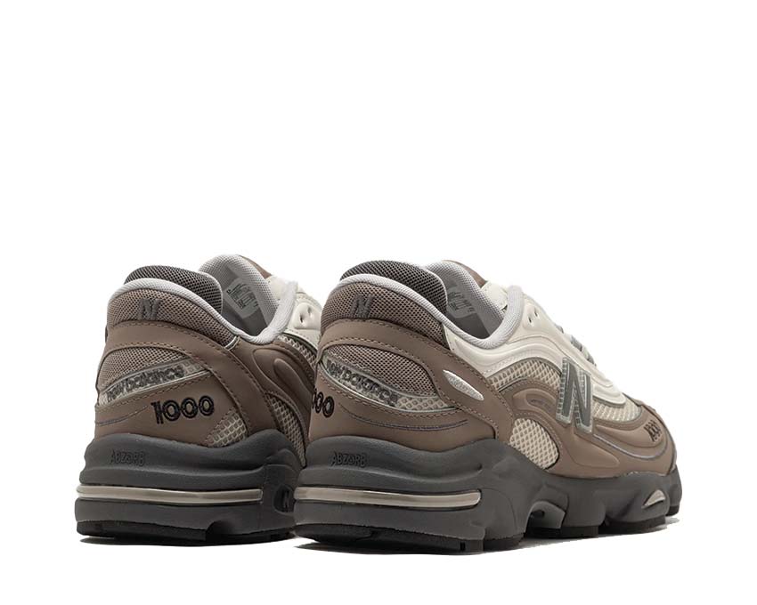 New Balance 1000 Mushroom detail — textured natural leather overlays