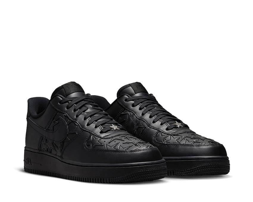 Nike Force 1 '07 Edge noir — sneakers cuir étoiles all-black homme