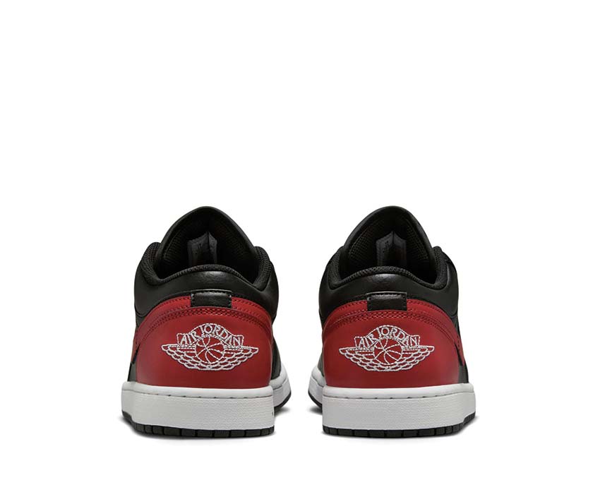 Jordan Air Jordan 1 Low Bred Black Varsity Red Summit White détail — cuir Varsity Red