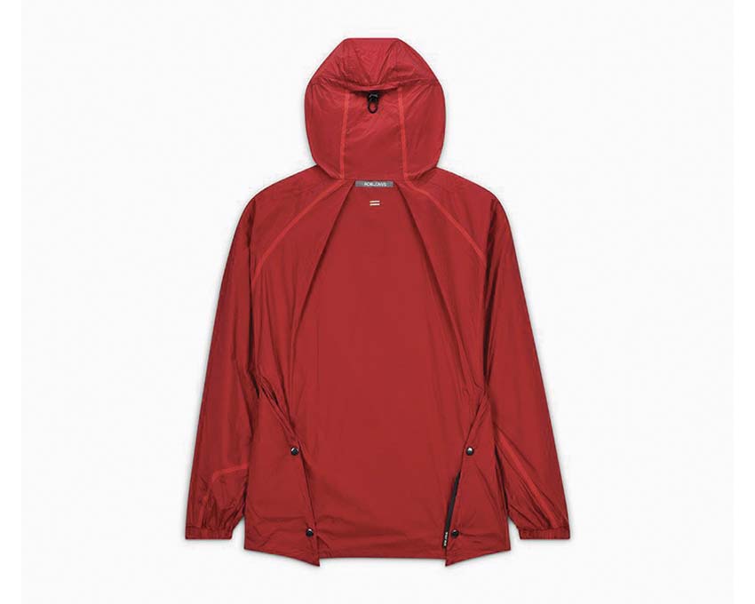 Converse ACW Wind Jacket Rust Oxide vue latérale — détail zip A-COLD-WALL coupe-vent