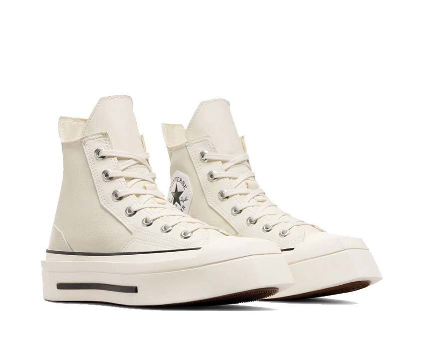 Converse Chuck 70 De Luxe Squared Hi Khaki Off White vue latérale — bicolore