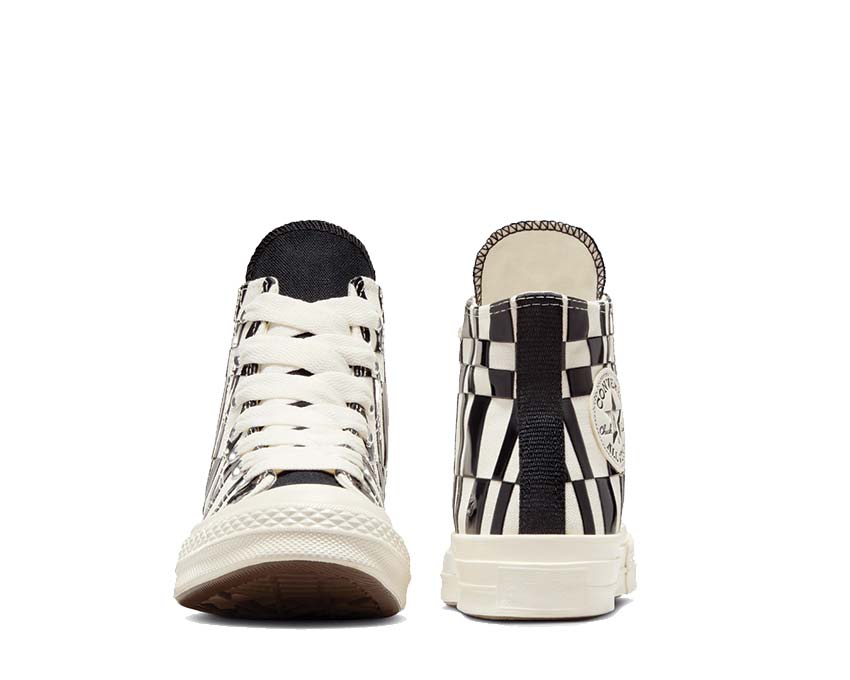 Converse Chuck 70 Hi Checkered Egret/Black Sohle — weiße verdickte vulkanisierte Sohle