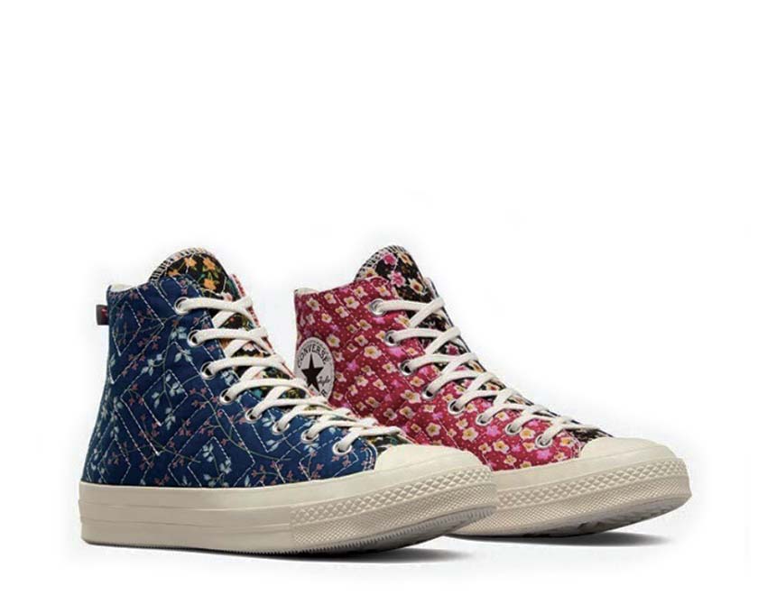 Converse Chuck 70 Hi Black Red Blue Seitenansicht — buntes hohes Segeltuch