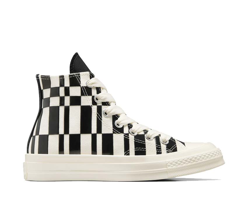 Converse Chuck 70 Hi Checkered Egret/Black — Damen-Sneaker Karomuster Skate