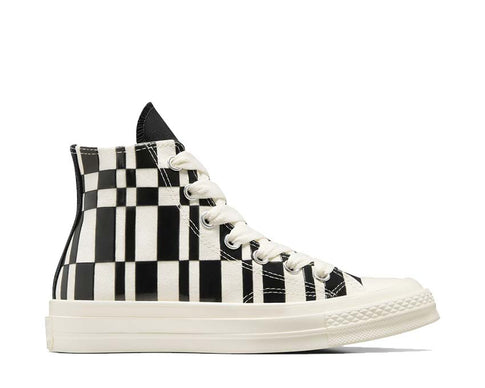 Converse Chuck 70 Hi Checkered Egret/Black — Damen-Sneaker Karomuster Skate