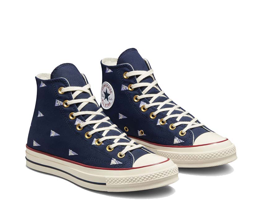Converse Chuck 70 Hi Navy/Ultra Violet vista lateral — bicolor marino y ultra violeta