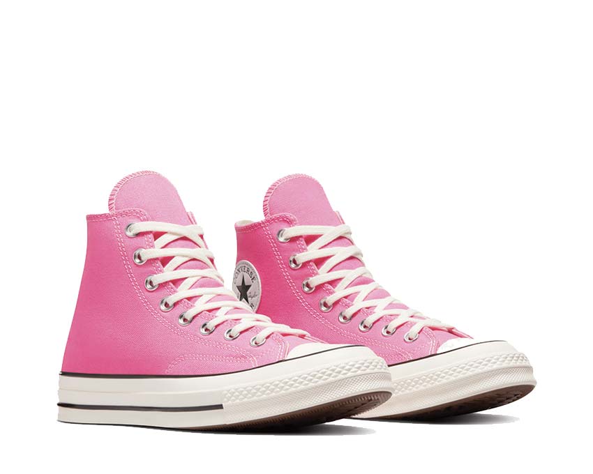 Converse Chuck 70 Hi Pink/Egret/Black vista laterale — tomaia alta canvas rosa egret