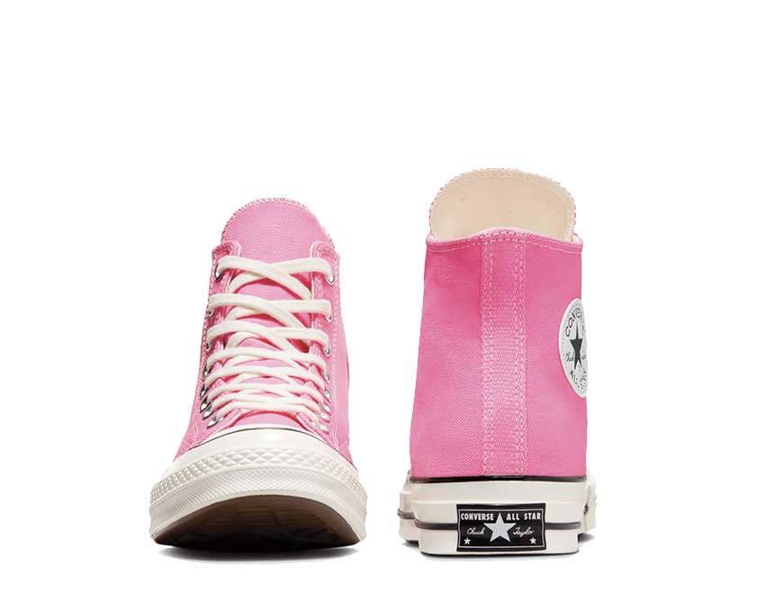 Converse Chuck 70 Hi Pink/Egret/Black dettaglio — contrafforte nero tomaia rosa egret