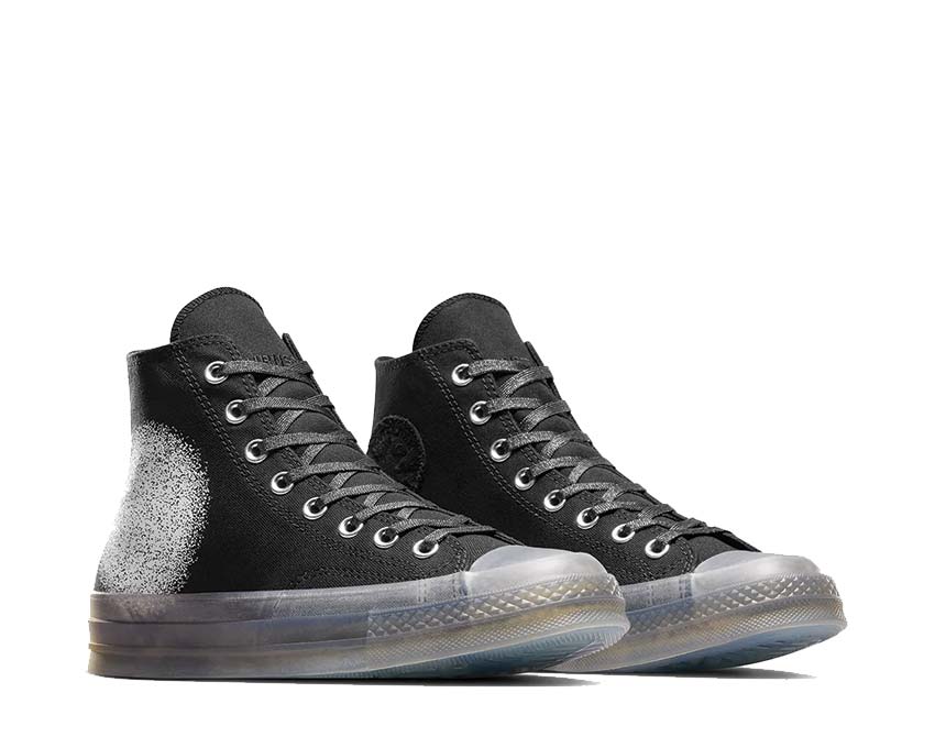 Converse X Turnstile Chuck 70 Hi Black/Grey-White vista laterale — canvas grafica Turnstile