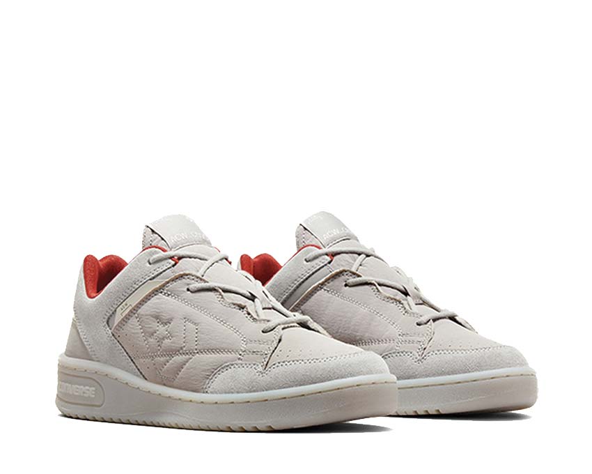 Converse Weapon OX Flint Gray/Bossa vue latérale — tige cuir Weapon basse