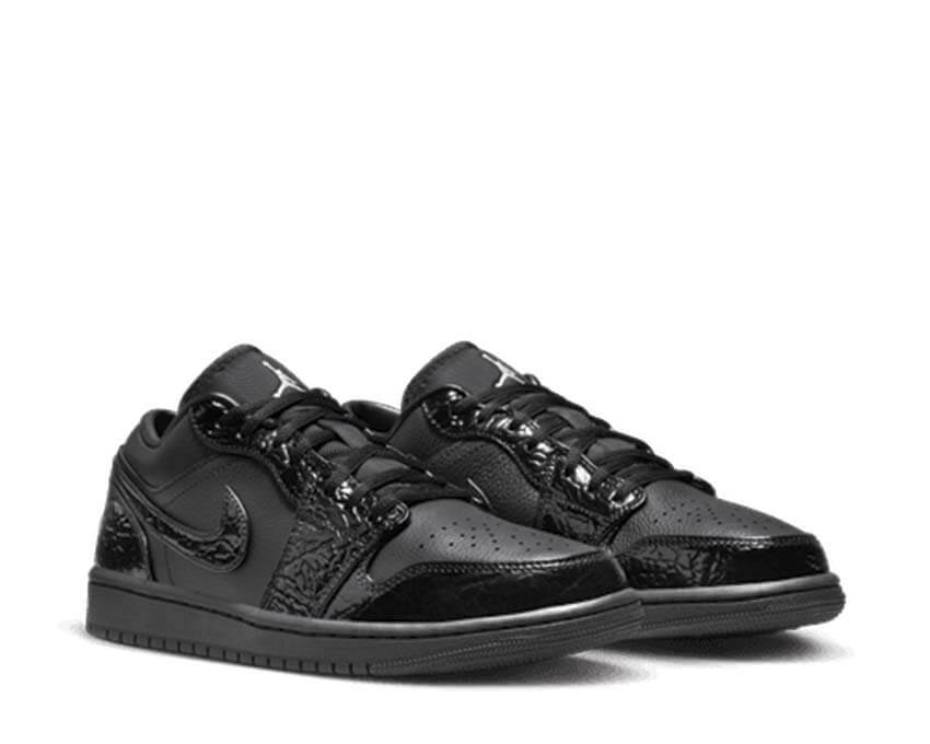 Air Jordan 1 Low SE W Noir dessus — cuir noir OG basketball culture femme
