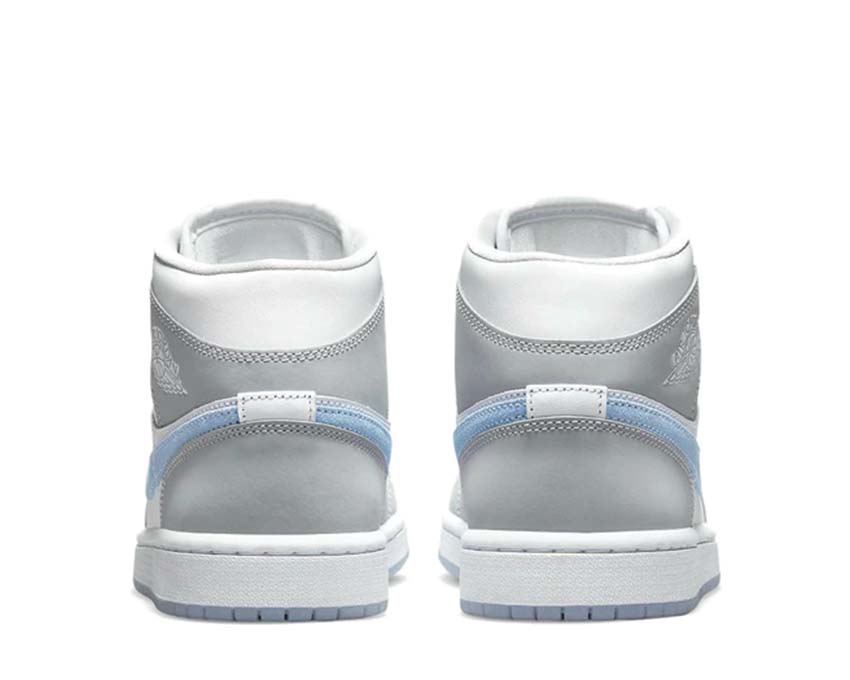 Jordan Jordan 1 Mid White Aluminium Wolf Grey semelle — semelle mi-haute grise