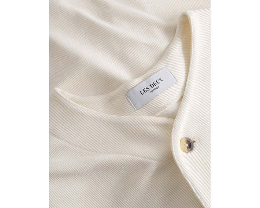 Les Deux Barry Baseball Jersey Shirt Light Ivory vista laterale — righe baseball