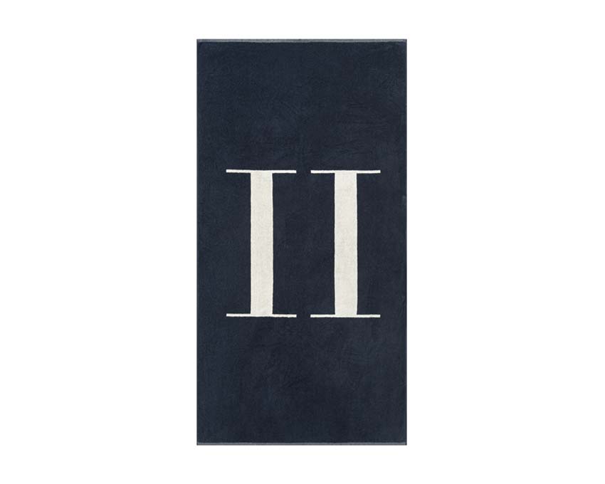 Les Deux Beach Towel Dark Navy — Unisex-Handtuch Baumwolle bedruckt Strand