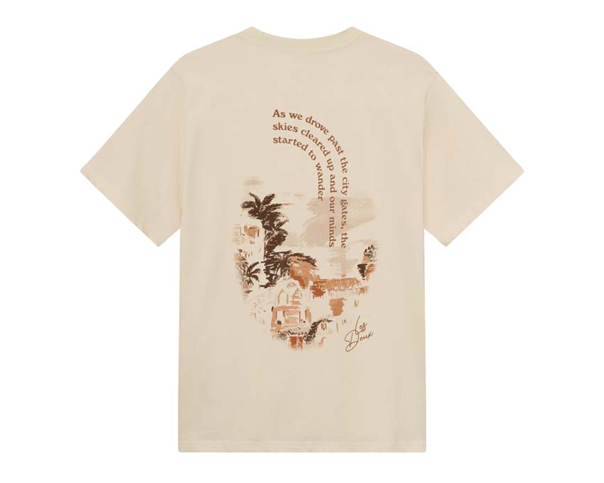 Les Deux Coastal T-Shirt Ivory Seitenansicht — Meeresdruck ecru
