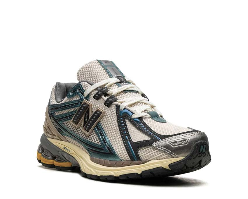 New Balance 1906R New Spruce Moonbeam vista laterale — tomaia in mesh traspirante