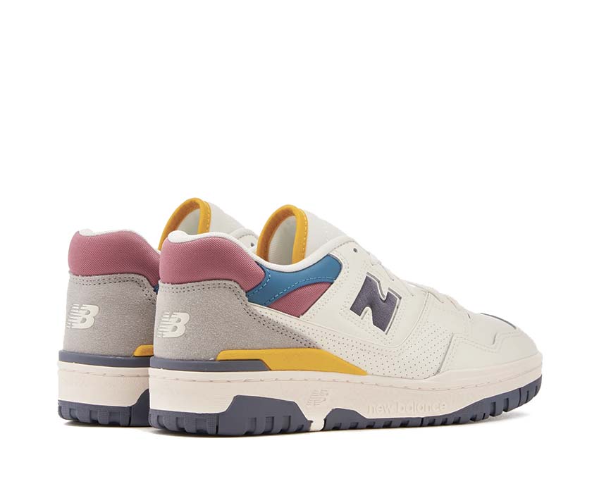 New Balance 550 White Multi sole — basketball rubber grip outsole