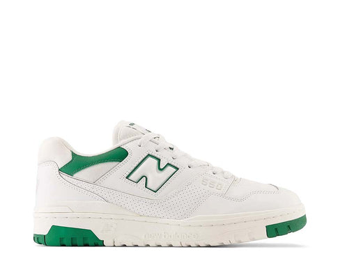 New Balance 550 White Green — sneaker uomo basket vintage cupsole