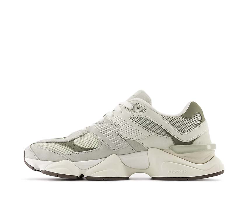 New Balance 9060 Olivine Lichen Green Sohle — dicke Chunky-Sohle