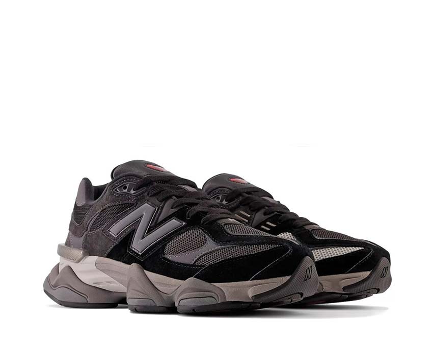 vista lateral — New Balance 9060 negro monocromo mesh ante