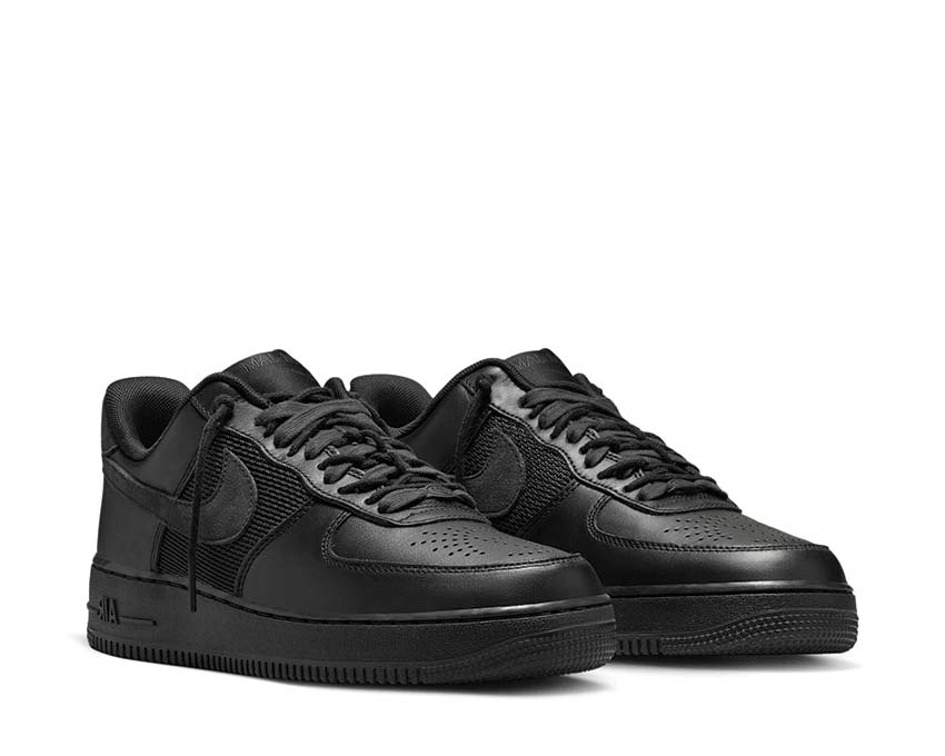 Nike x Slam Jam Air Force 1 Low SP Black vista laterale — pelle premium Slam Jam
