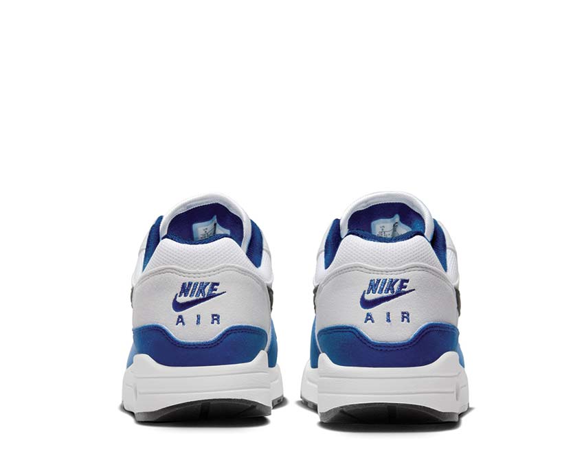 Nike Air Max 1 White Black semelle — amorti Air Max visible Deep Royal