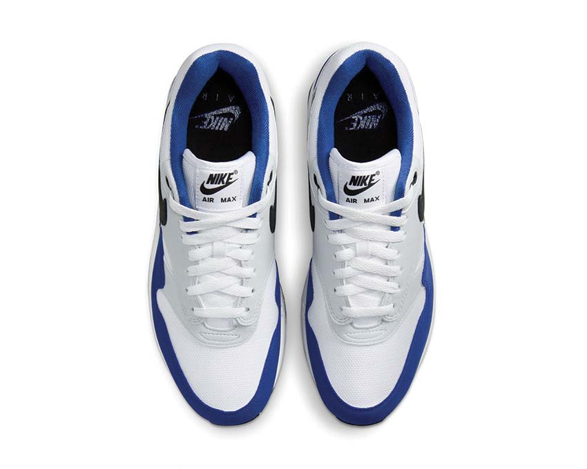 Nike Air Max 1 White Black détail — tige cuir et mesh bicolore