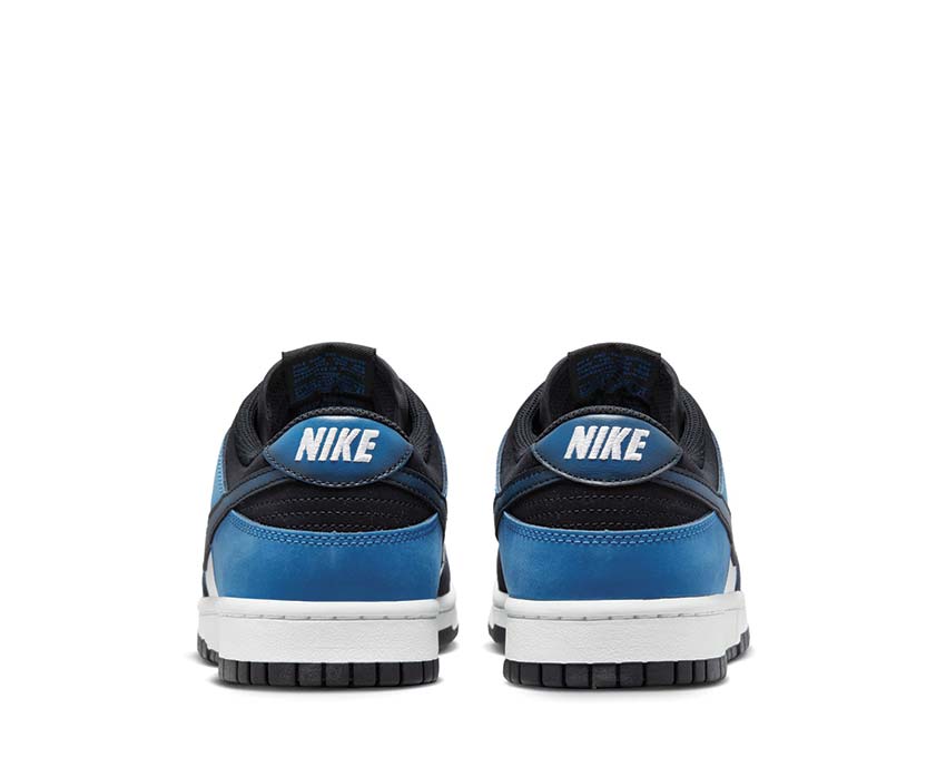 Nike Dunk Low Retro NAS Summit White vue latérale — cuir Industrial Blue Black
