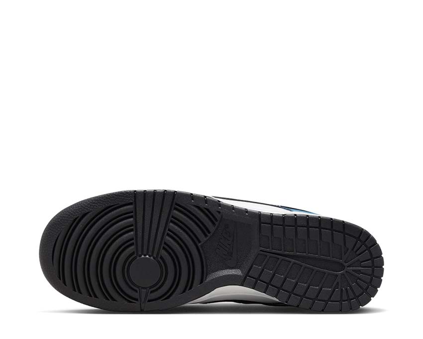 Nike Dunk Low Retro NAS Summit White détail — tige cuir Industrial Blue