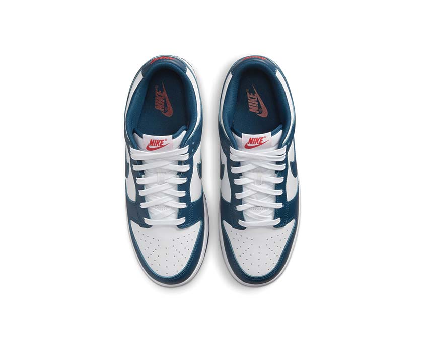 Nike Dunk Low Retro Valerian Blue Detail — Valerian Blue Leder Schaft