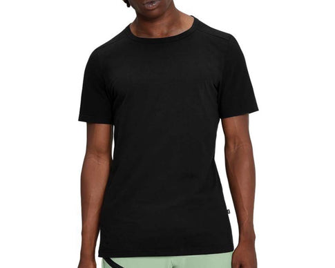 On Running On-T Black — t-shirt tecnica da running nera uomo On Running