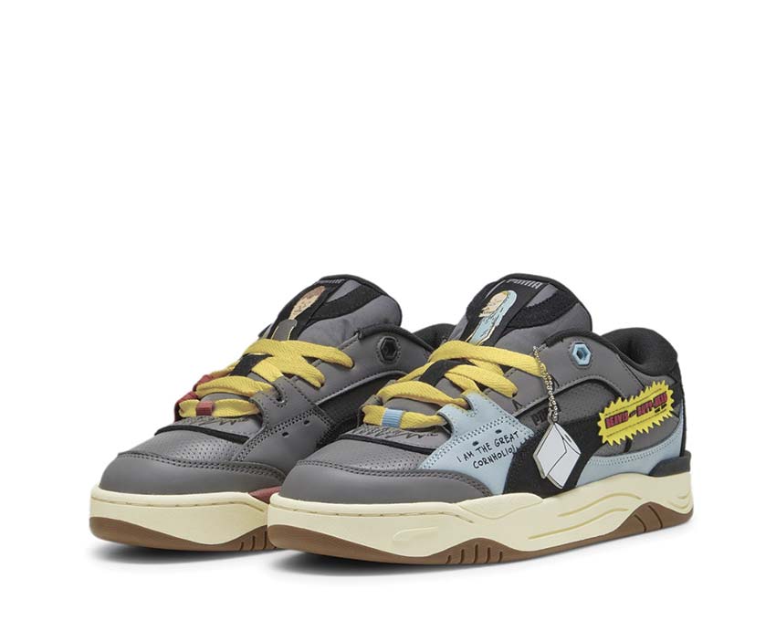 Puma 180 Beavis Butthead Cool Dark Gray Black vista lateral — estampado gráfico MTV