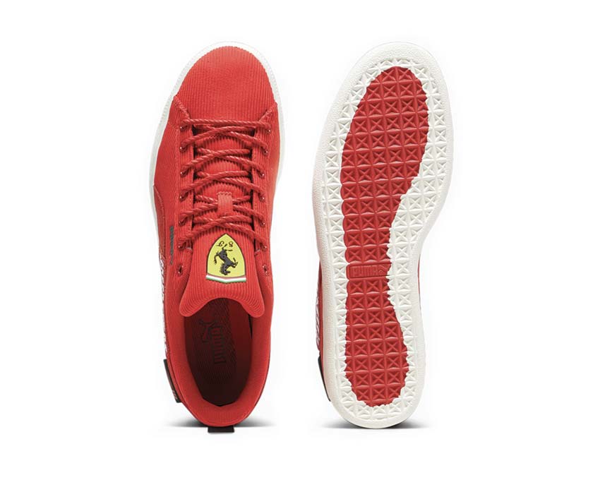 Puma Ferrari Clyde GC Rosso Corsa White semelle — semelle cupsole blanche