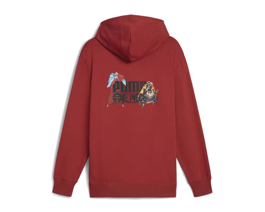 Puma x One Piece Hoodie Club Red dos — dos hoodie rouge One Piece